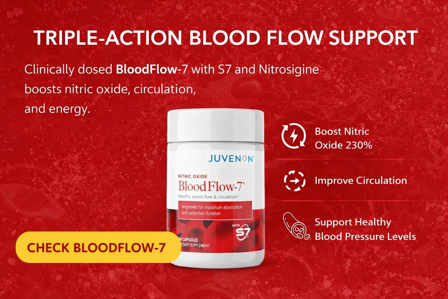 Juvenon BloodFlow-7 Supplement with S7 and Nitrosigine for Healthy Circulation and Energy ?>