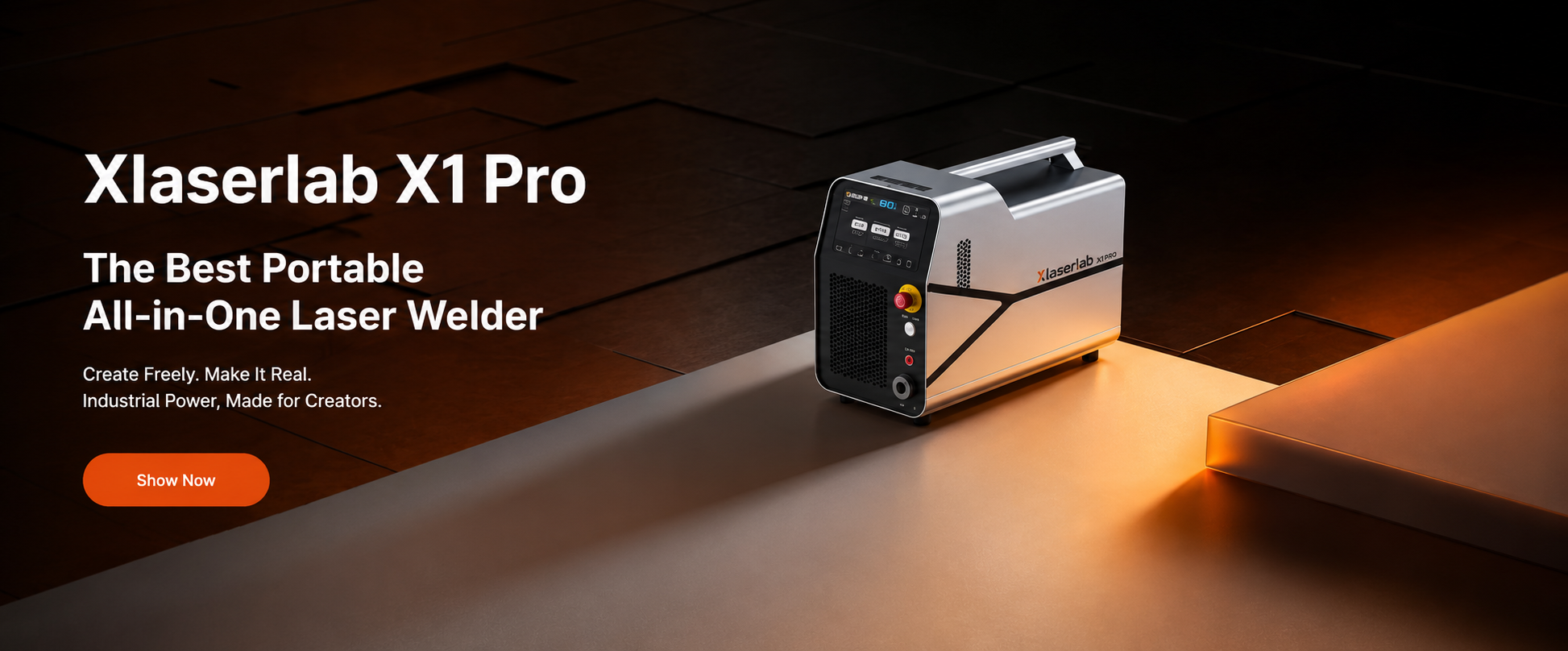 Xlaserlab portable laser tools for welding engraving and cleaning in a small workshop setup ?>
