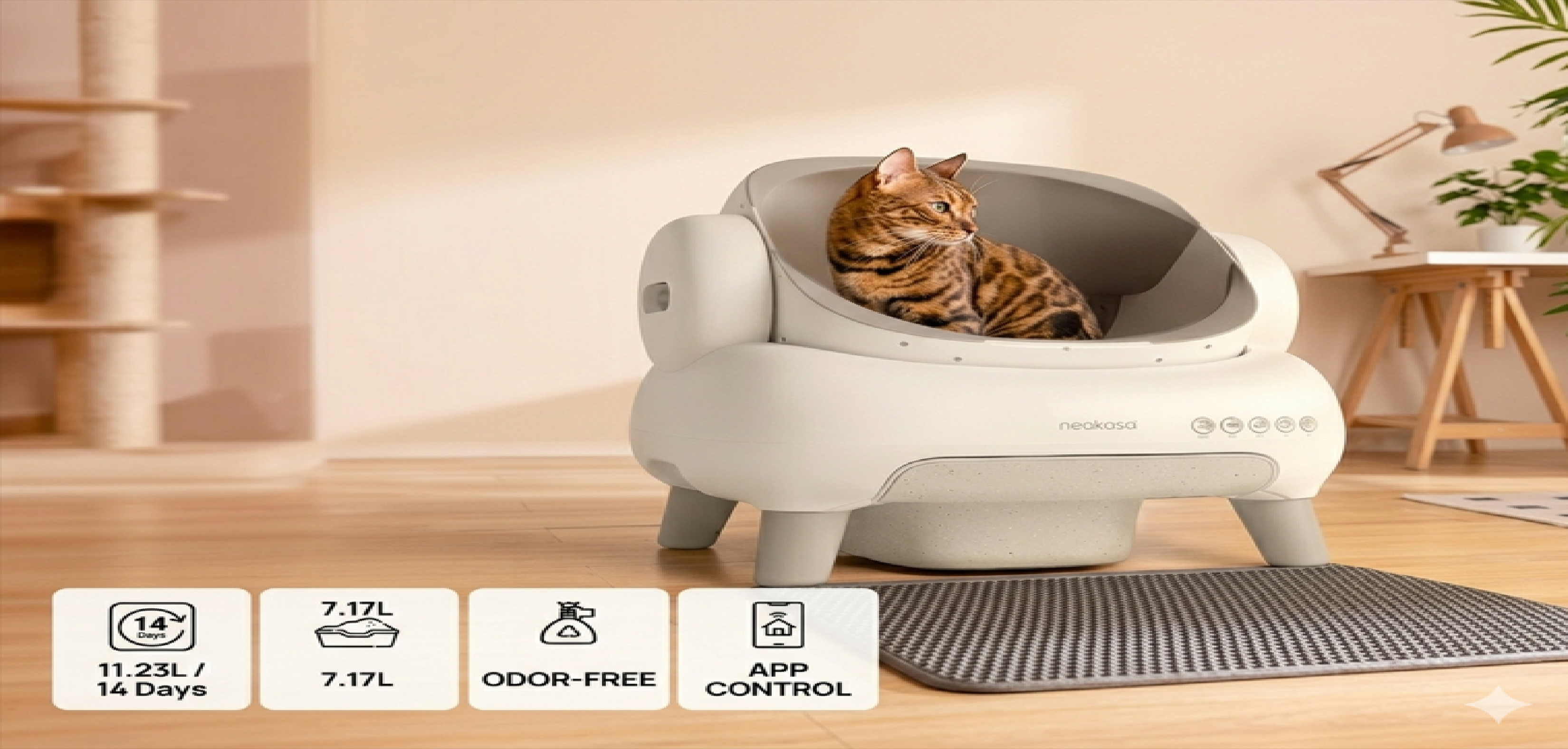 Neakasa smart home cleaning robot and mess free pet grooming vacuum kit showing multi functional attachments for shedding control