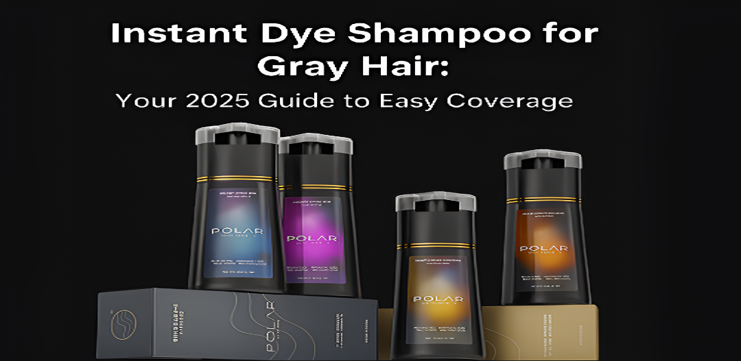 Woman applying instant dye shampoo for gray hair coverage at home in 2025 ?>