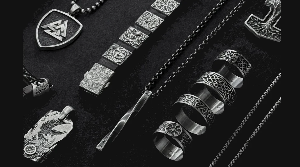 Symbolic silver rings for men from Reytel Jewelry with Viking and zodiac designs